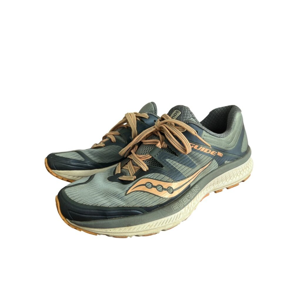 Saucony Womens Guide ISO Everun Running Tennis Shoes Gray Peach Blue Size 8.5